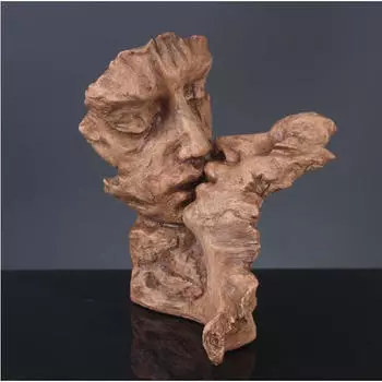 Статуя целующихся влюбленных, скульптура 17x16x29 см, настольное украшение, коллекционное абстрактное искусство для жизни