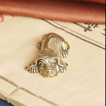 Статуя декора собаки, латунные статуи животных, очаровательные украшения для двора, прочная миниатюрная скульптура