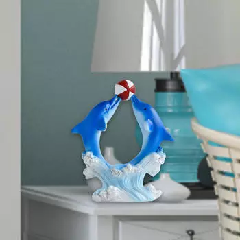 Статуя дельфина, коллекционные украшения, настольный топпер для торта, фигурка из смолы, скульптура морского животного Style B