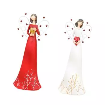 Статуя девушки-ангела, нежная, практичная, декоративная, из смолы, для украшения дома, офиса, полки, женского рабочего стола красный