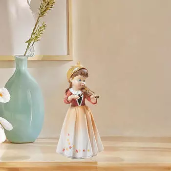 Статуя девушки-скрипки, декоративная фигурка, художественные ремесла, креативная современная скульптура, настольное украшение для красный