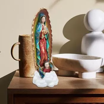 Статуя Девы Марии 11,8 дюймов Статуэтка Богоматери Гваделупской, расписанная вручную