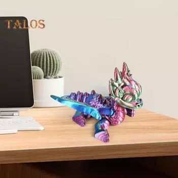 Статуя динозавра, напечатанная на 3D-принтере, яркий цвет, реалистичный вид, широко используемая мини-фигурка динозавра, реквизит для фотографий синий