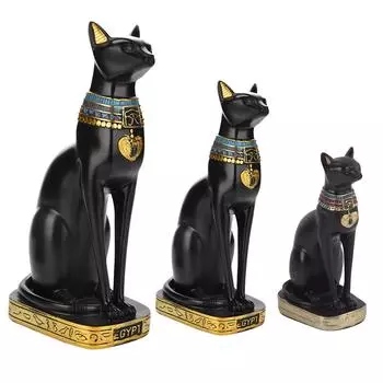 Статуя египетского кота из смолы, домашнее украшение для комнаты, подарки, украшение для дома S