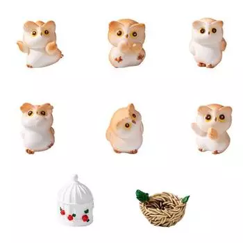 Статуя, фигурки из смолы, милые настольные аксессуары для миниатюрных пейзажей, декор комнаты 8pcs