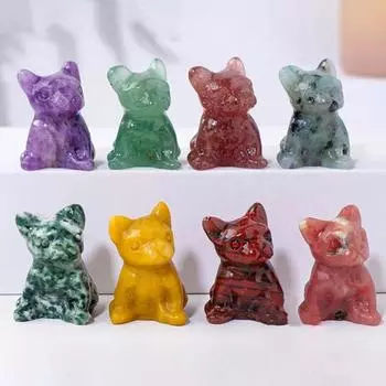 Статуя французского бульдога, очаровательный дизайн, гладкая поверхность, искусственные кристаллы розового кварца, целебные камни, статуя собаки, секс-одежда для взрослых F