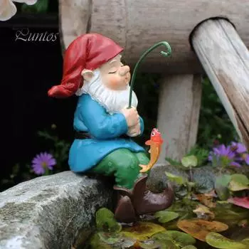 Статуя гнома для рыбалки, садовый гном, скульптура рыбака, нержавеющая смола, уличное украшение для двора, водопада, пруда разноцветный