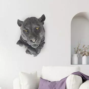 Статуя головы животного, настенное крепление, скульптура, художественные поделки для дома, Черная пантера