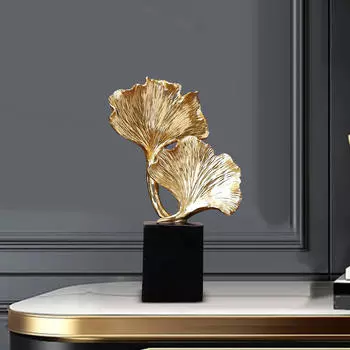 Статуя из листьев гинкго, скульптура из листьев, украшение для стола, фигурка растения, орнамент для рабочего стола