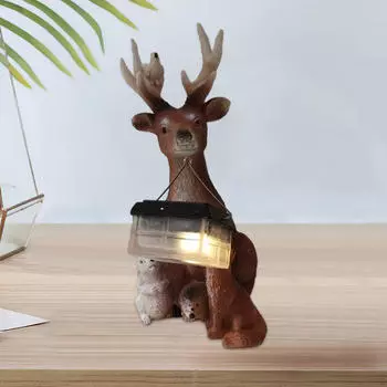 Статуя из смолы на солнечной батарее для украшения сада со съемным фонарем