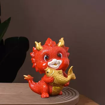 Статуя китайского дракона, годовые сувениры из смолы, ремесла, животные, для полки дома