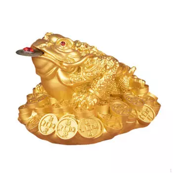 Статуя китайской лягушки из смолы, украшение для рабочего стола, традиционная коллекционная трехлапая фигурка для золотой