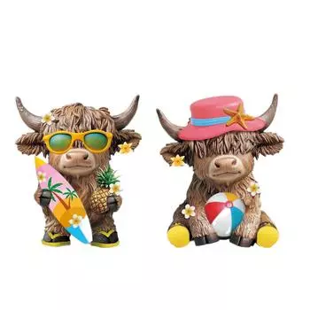 Статуя коровы Весенний подсолнух Статуя коровы из смолы One Size