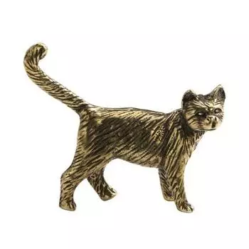 Статуя кошки изысканное качество изготовления, металлические милые фигурки маленьких животных ручной работы, миниатюрные аксессуары для украшения дома