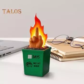 Статуя костра в мусорном контейнере, забавный средний палец, украшение для костра, забавный костер, декор для стола, домашний офис, розыгрыш, подарки B