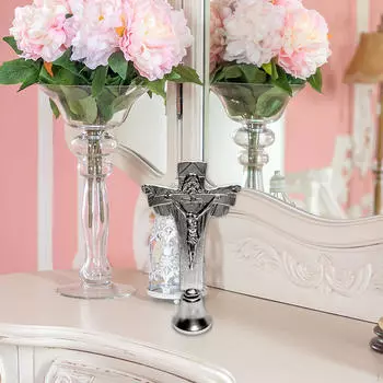 Статуя креста с основанием колокола, скульптура, настольная новинка, коллекция произведений искусства, орнамент, статуэтка для