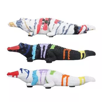 Статуя крокодила из смолы, мини-цветная скульптура крокодила, милый декор для внутреннего и наружного сада KY0108