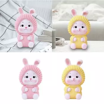 Статуя кролика, копилка, мультяшный милый коллекционный предмет искусства, украшение для гостиной, спальни, книжной полки, центрального элемента камина жёлтый