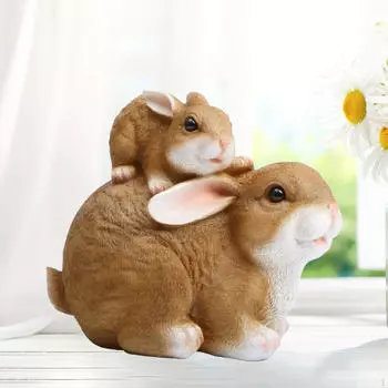 Статуя кролика, украшение для рабочего стола, милая скульптура для