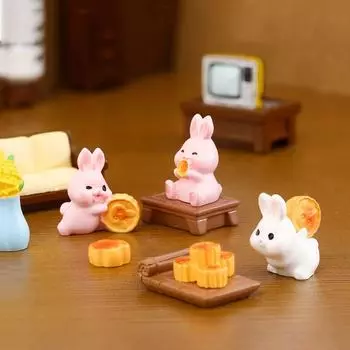 Статуя кролика в китайском стиле Mooncake, декоративная фигурка кролика, украшение своими руками, поделки A