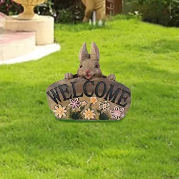 Статуя кроликов Приветственный знак, Знак из смолы, Подарок, Ремесла, Предметы домашнего обихода, Моделирование Фигурки животных