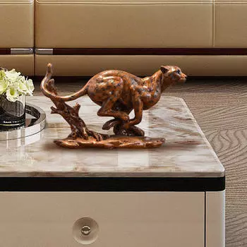 Статуя леопарда для стола, украшения, поделки, миниатюрная фигурка, скульптура для коричневый