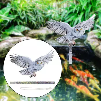 Статуя летящей совы, фигурка животного, птицы, пугающая дворовая художественная скульптура для фермерского дома 39.9cmx18.5cm