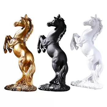 Статуя лошади, центральный элемент мебели, украшение, орнамент, фигурка лошади для настольной тумбочки, шкафа, кабинета, книжной полки белый