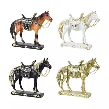 Статуя лошади Декор Ремесла Скульптура лошади из смолы для спальни, дома, гостиной золотой