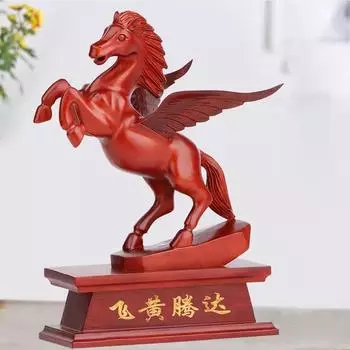 Статуя лошади из цельного дерева для украшения дома, гостиной и офиса, современного искусства светло-серый