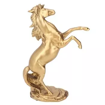 Статуя лошади из смолы, материал, золотая отделка, декоративное элегантное искусство, статуэтка лошади, украшение для дома