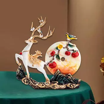 Статуя лося, настольное украшение, коллекция, декоративная фигурка оленя, скульптура процветания для полки