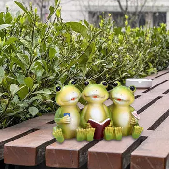 Статуя лягушки, скульптура животного, милый мультфильм, сад из смолы, настольное украшение для стола Style B
