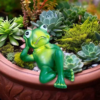 Статуя лягушки, скульптура животного, настольное ремесленное украшение, креативная мультяшная декоративная фигурка для крыльца Style A