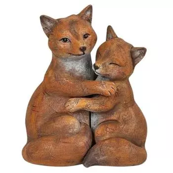Статуя любви животных, лиса, кролик, объятия, скульптура из смолы, двор, сад, ландшафт, свадьба, годовщина, подарок, домашний декор светло-серый