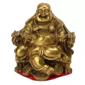 Статуя Майтрейи 2,56 дюйма, высокая, прочная, латунная, изысканные детали, статуя смеющегося Будды для дома