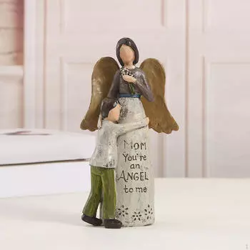 Статуя мамы-мать-ангела и ребенка, настольное украшение, декоративное изделие из смолы высотой 7,6 дюйма