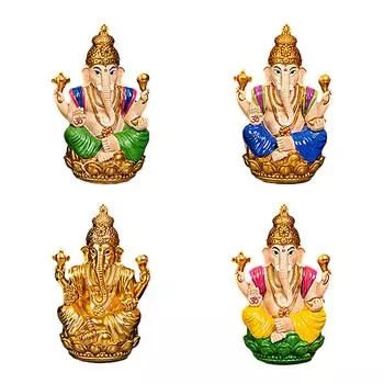 Статуя Мини-статуя Будды Слона для приборной панели автомобиля золотой