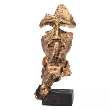 Статуя «Молчание — золото», антикварная отделка, прочное основание, прочная смоляная статуя мыслителя для семьи