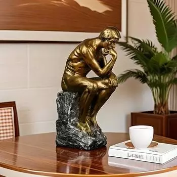 Статуя «Мыслитель» — абстрактная двухмерная акриловая скульптура с овальным основанием, вдохновляющее украшение для дома, подходит для гостиной, спальни или офиса. 1pc