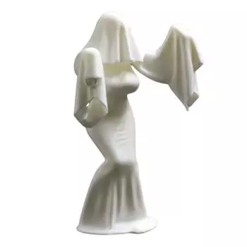 Статуя Невесты-Призрака на Хэллоуин, 3D-печатная белая скульптура призрака, настольное украшение для двора, сада, газона, для внутреннего и наружного декора A