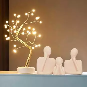 Статуя «Пара и семья» | Керамическая скульптура «Мыслитель» | Предметы домашнего декора для гостиной | Настольный артефакт (Бежевый | Набор из 3 шт.)