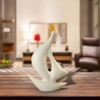 Статуя парусной лодки, керамическая коллекция украшений, офис, спальня, модель парусника, камин, стол, подарок white