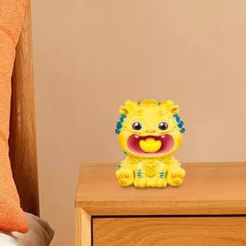 Статуя Пи Яо в стиле фэншуй, центральная часть, вращающаяся фигурка животного Юаньбао для офиса жёлтый