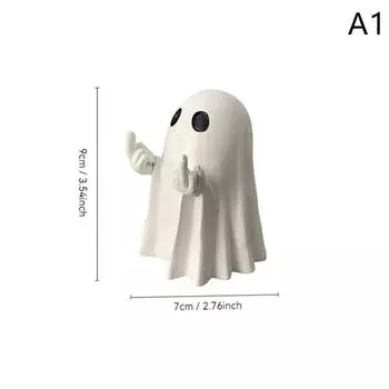 Статуя привидения Милые фигурки привидения из смолы Скульптура привидения Забавные настольные украшения Украшения на Хэллоуин для полки каминной полки
