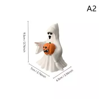 Статуя привидения Милые фигурки привидения из смолы Скульптура привидения Забавные настольные украшения Украшения на Хэллоуин для полки каминной полки
