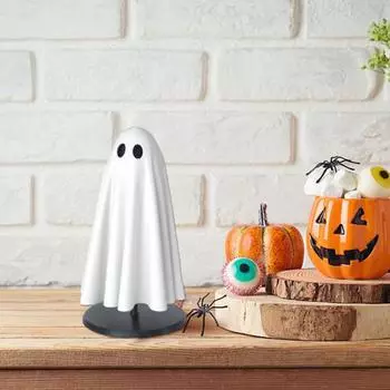 Статуя привидения на Хэллоуин с подставкой, симпатичные фигурки привидения, украшение для рабочего стола, скульптура привидения для домашнего офиса, декор A флуоресцентный зеленый
