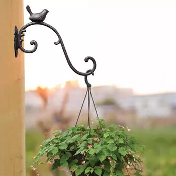 Статуя птицы настенное крепление держатель для растений для улицы чёрный