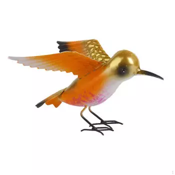 Статуя птицы, железная фигурка, коллекция поделок, украшение, подвесной декор для спальни, гостиной, стола оранжевый