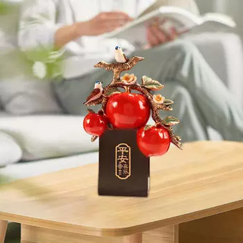 Статуя яблока, китайский декор фэн-шуй, скульптура процветания, настольное украшение для свадьбы, весна